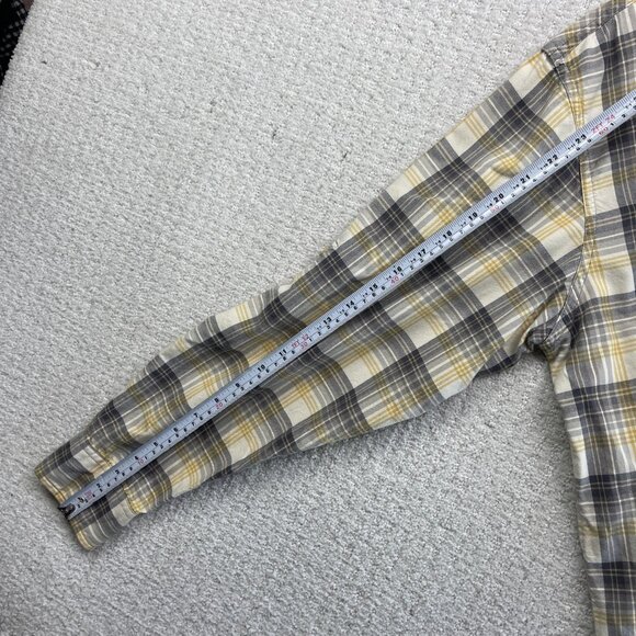 Timberland Button Down Shirt Men Sz M Yellow Plaid Long Sleeve Pockets Workwear* - Picture 12 of 13